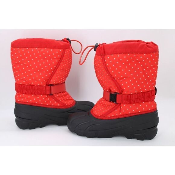 SOREL Kids Flurry™ Print Boots Big Kids size 5 Red with polka dots - Picture 7 of 9